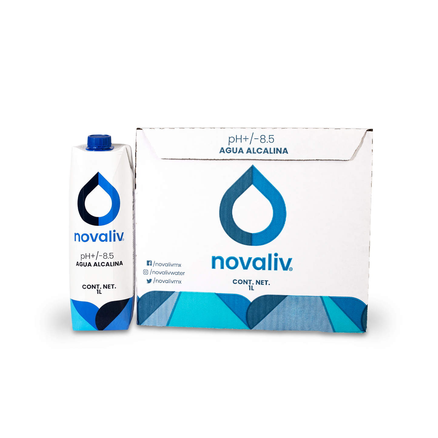 Novaliv Agua Alcalina TetraPak 12 x 1 L - Novaliv